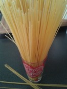 Foto: Spaghetti in einem Glas