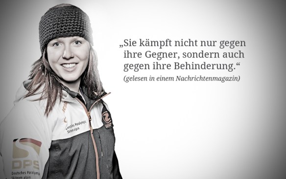 Foto: Andrea Rothfuss: "Sie kämpft nicht nur gegen ihre Gegner, sondern auch gegen ihre Behinderung." (gelesen in einem Nachrichtenmagazin)