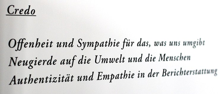 Foto: Formulierung von Mottylls Credo