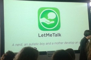 Foto: Startbild der Präsentation zur App LetMeTalk