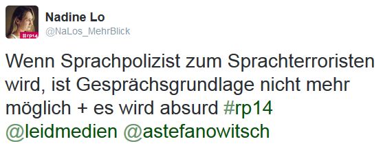 Foto: Screenshot eines Tweets zum Vortrag von Anatol Stefanowitsch