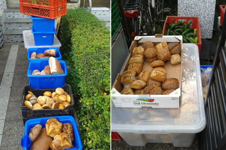 Foto: Zahlreiche Boxen mit Brötchen und Broten