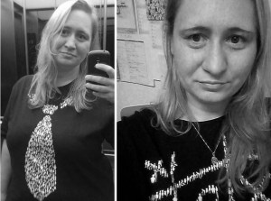 Foto: Nadine von NaLos_MehrBlick auf zwei Fotos mit inkluWAS-Shirts