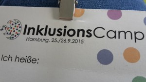 Foto: Namensschild vom InklusionsCamp